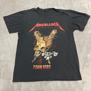 Metallica Damage Inc Tour 1986 T Shirt Men L Black Graphic Band Tee Concert